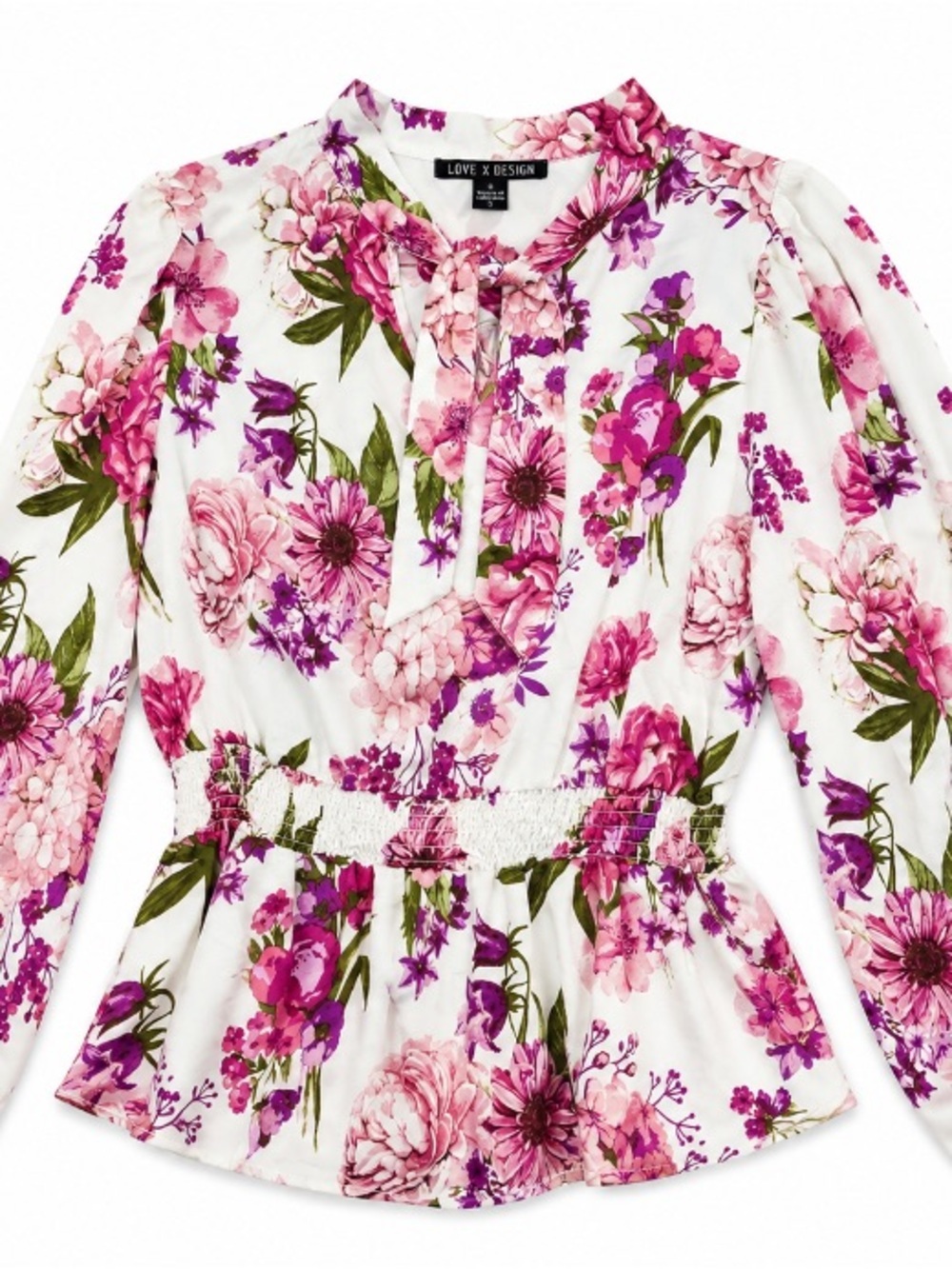 Love by Design • Floral • Peplum • Blouse • XL